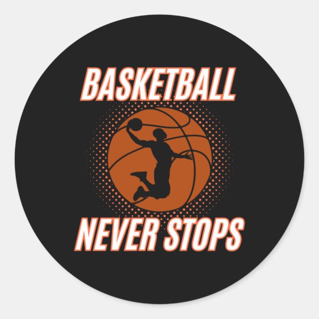 Basketball 9 runder aufkleber (Vorderseite)