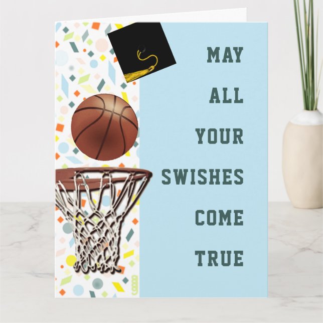 Basketball Abschluss Glückwunsch Karte (Vorderseite)