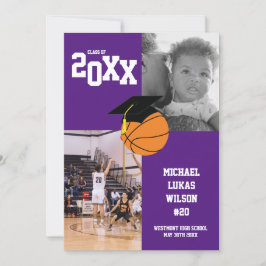 Basketball Abschluss Sportliche Lila Ankündigung