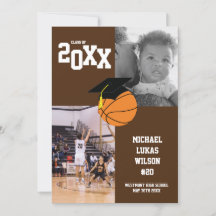 Basketball Abschluss Sports Brown Ankündigung