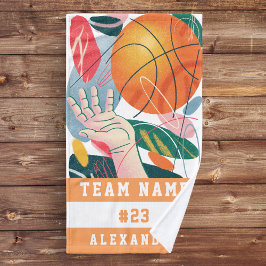 Basketball Abstract Design Team Spielernummer Handtuch