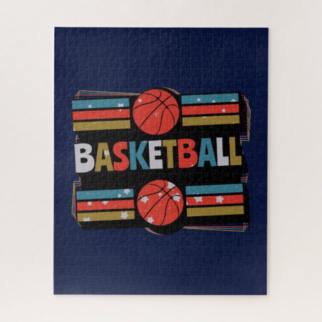 Basketball Abstraktes Word Kunst, Minimalistisch (Vertikal)