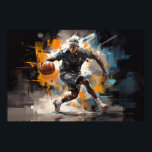 Basketball Action Sport Malerei Abstrakt Art Deco Poster<br><div class="desc">Basketball Action Sport Malerei Abstrakte Art Decor. Eine phantastische Malerei,  die den Geist der Herausforderung und des Perfektionismus hervorhebt.</div>