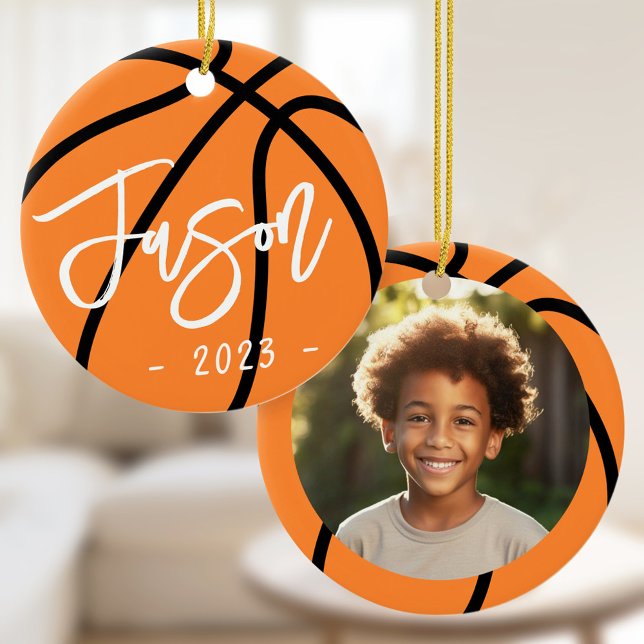 Basketball add custom photo keramik ornament (Basketball add custom photo ceramic ornament)
