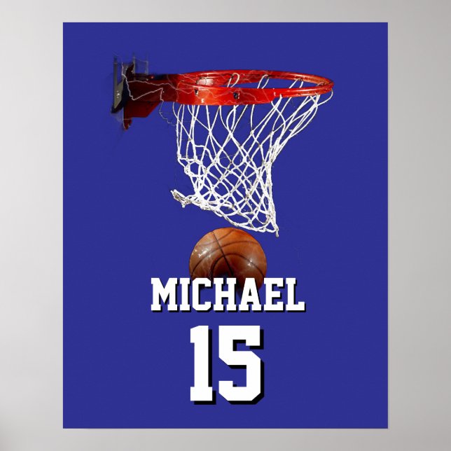 Basketball Add Your Name & Number Pop Art Poster (Vorne)