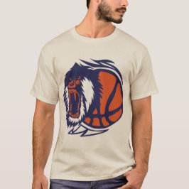 Basketball Affe Logo Offenes Gesicht Monkey Gorill T-Shirt