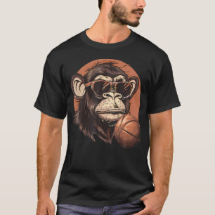 Basketball-Affenporträt Basketballkorb Basketb T-Shirt