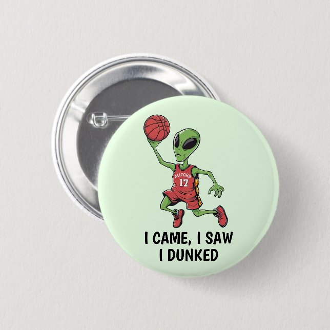 Basketball-Alien Button (Vorne & Hinten)