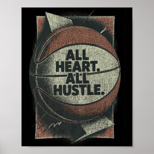Basketball Alles Herz Alles Hustler Motivation Hus Poster
