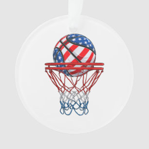 Basketball American Patriotic 4. Juli US-Flagge Ornament