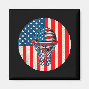 Basketball Amerikanische Flagge 4. Juli USA Patrio Magnet