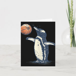 Basketball Animal Art Pinguin Basketball Lover Dra Karte