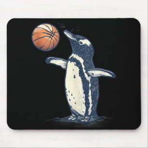 Basketball Animal Art Pinguin Basketball Lover Dra Mousepad
