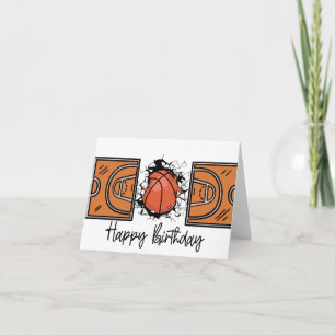 Basketball Anniversaire carte avec balle pour joue