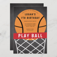 Basketball Anniversaire Fête Invitation