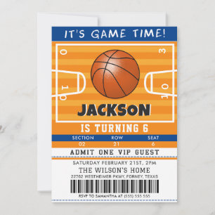 Basketball Anniversaire Fête Invitation