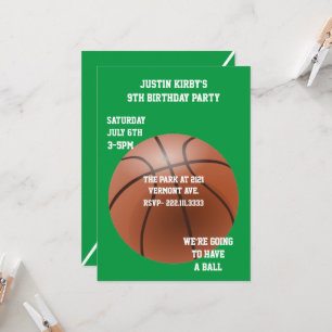 Basketball Anniversaire Fête Invitation