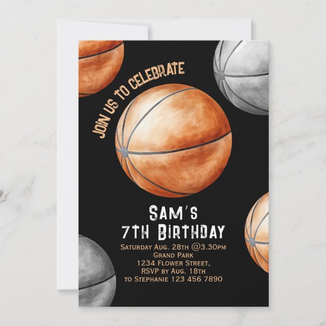 Basketball Anniversaire Invitation Basketball Part (Devant)