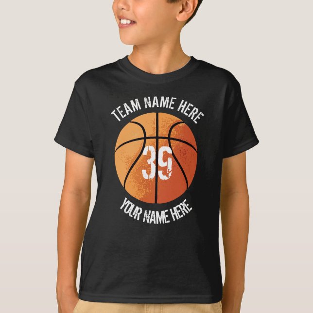 Basketball (Anpassbar für Team und Spieler) T-Shirt (Vorderseite)