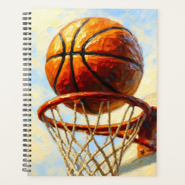 Basketball Art Notebook - Sports Design Journal Planer (Vorderseite)