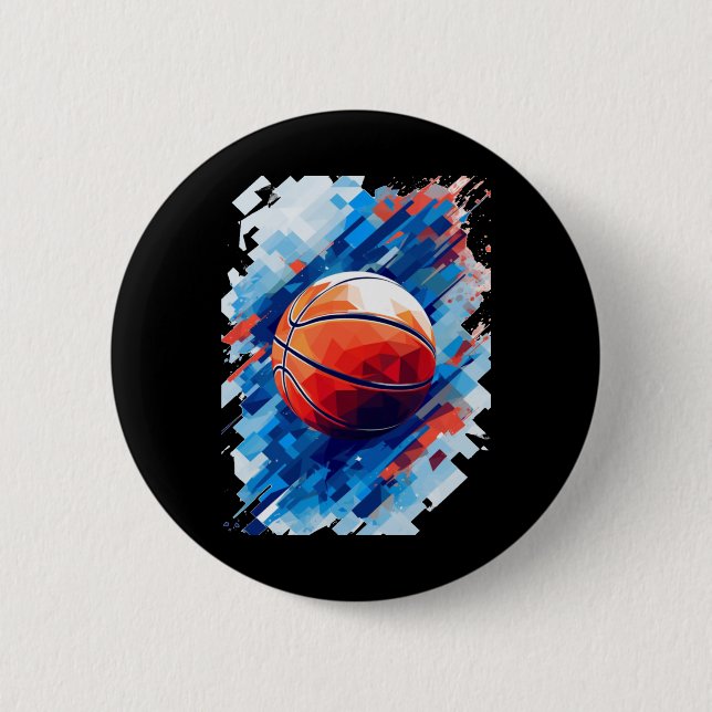Basketball Art Poster Grafik 1 Button (Vorderseite)