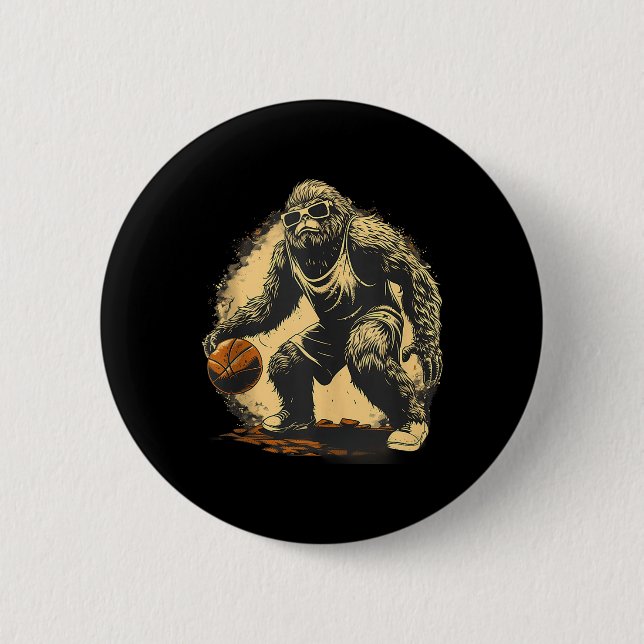 Basketball Artwork Basketball Lover Zeichnend Gori Button (Vorderseite)