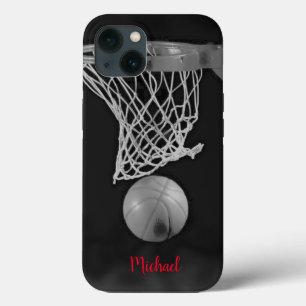 Basketball Artwork Ihr Name Schwarz-weiß Red Case-Mate iPhone Hülle