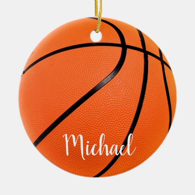 Basketball Artwork Ihren Namen individuell Keramik Ornament (Vorne)