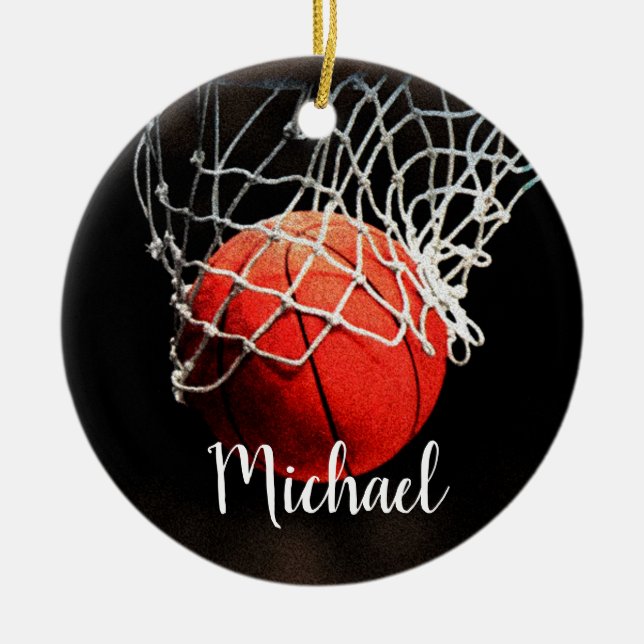Basketball Artwork Ihren Namen individuell Keramik Ornament (Vorne)