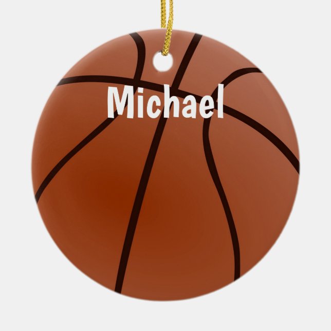 Basketball Artwork Ihren Namen individuell Keramik Ornament (Vorne)