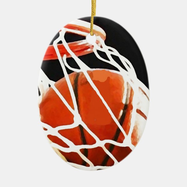 Basketball-Artwork Keramik Ornament (Vorne)