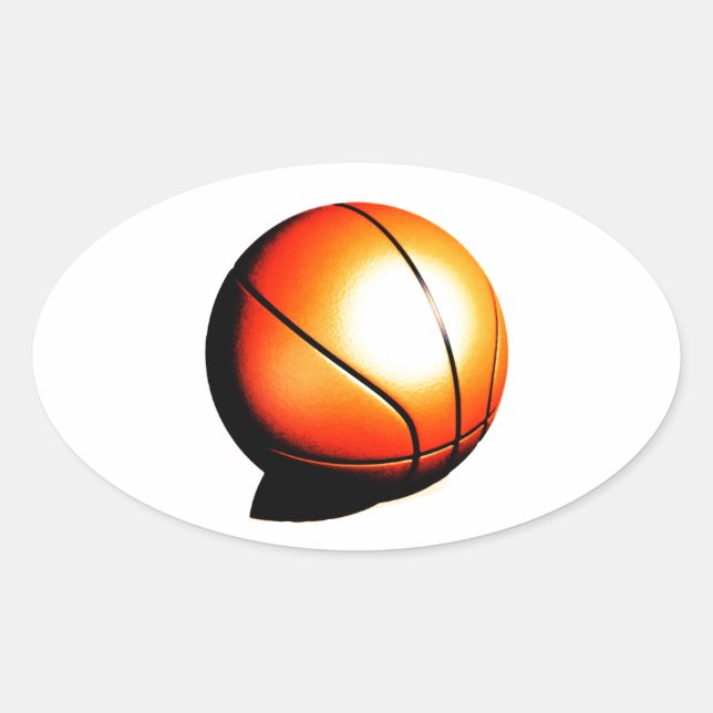 Basketball-Artwork Ovaler Aufkleber (Vorderseite)