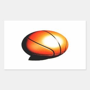 Basketball-Artwork Rechteckiger Aufkleber