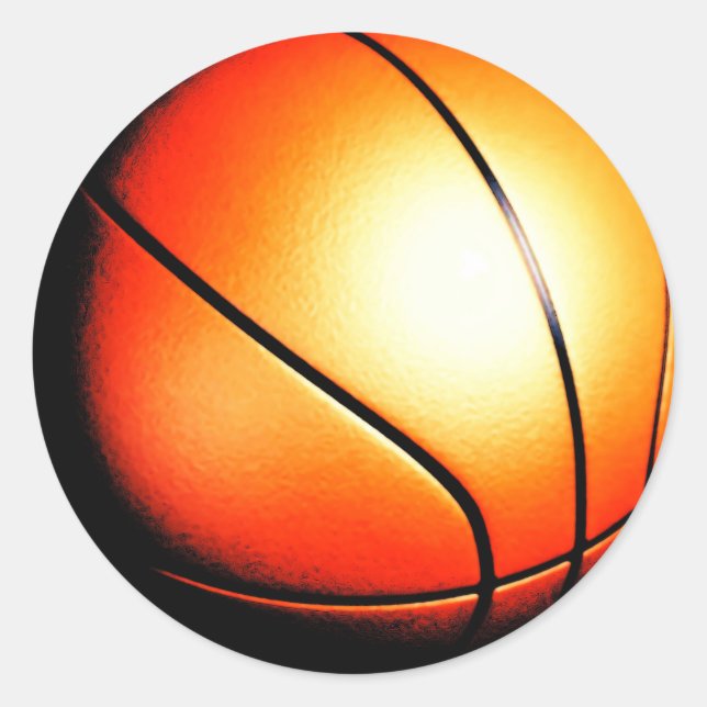 Basketball-Artwork Runder Aufkleber (Vorderseite)