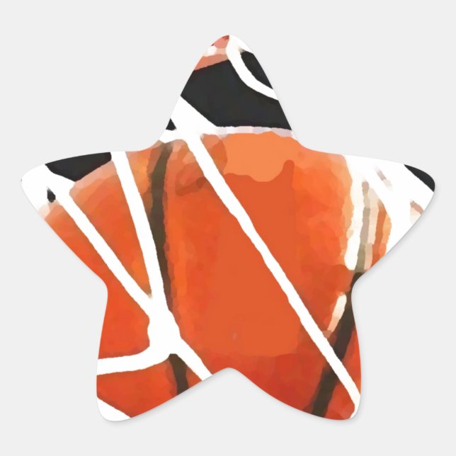 Basketball-Artwork Stern-Aufkleber (Vorderseite)