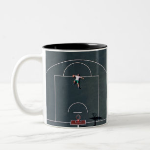Basketball-Artwork Zweifarbige Tasse