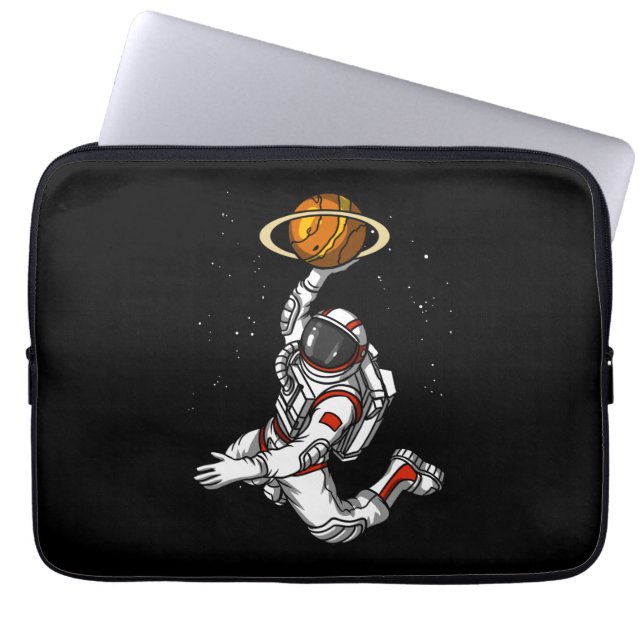 Basketball Astronaut Weltraumplanet Kosmic Laptopschutzhülle (Vorderseite)