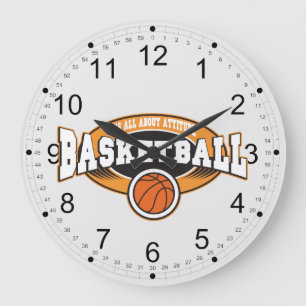 Basketball Attitude Große Wanduhr