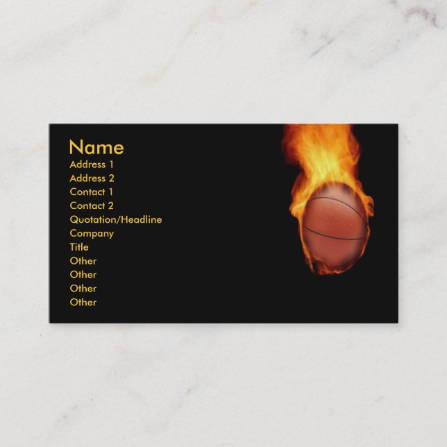 Basketball auf der Brandschutzkarte Visitenkarte (Vorderseite)