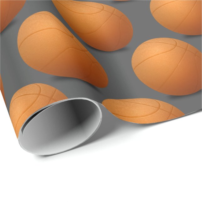 Basketball auf dunkelgrau geschenkpapier (Rolleneckpunkt)