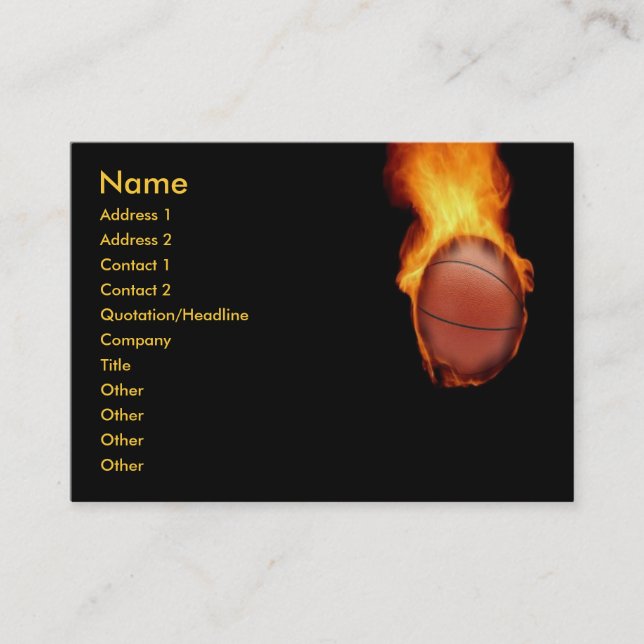 Basketball auf Feuer-Visitenkarte Visitenkarte (Vorderseite)