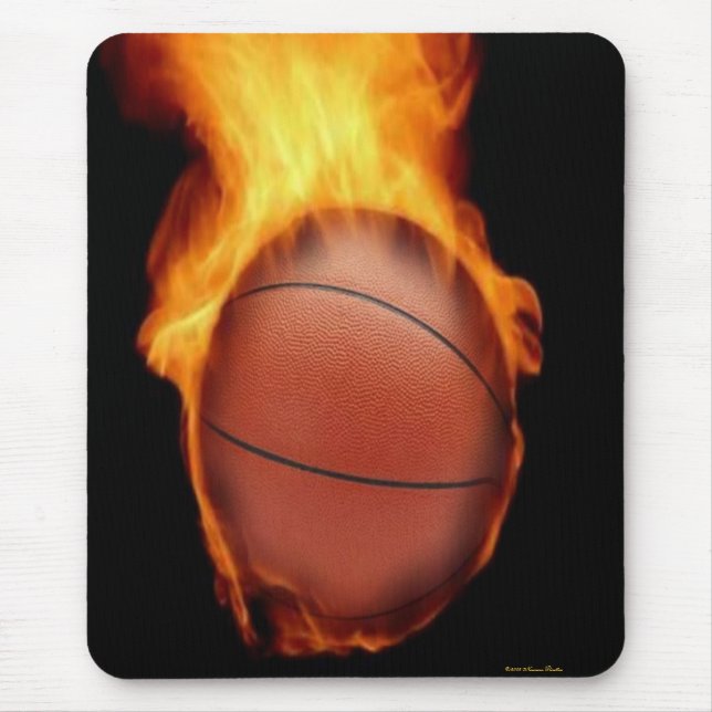 Basketball auf Feuermousepad Mousepad (Vorne)