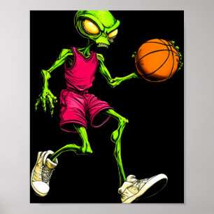Basketball Außerirdische Langschläfchen Poster