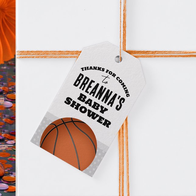 Basketball Baby Dusche Vielen Dank für Ihre Unters Geschenkanhänger (Basketball Baby Shower Favor Tags)