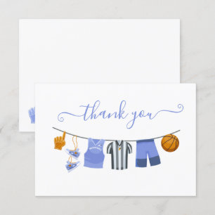 Basketball Baby Dusche Wäscheleine Danke Notiz Einladung