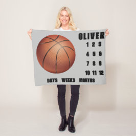 BASKETBALL Baby Milestone Fleecedecke