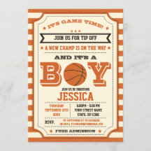 Basketball Baby Shower Ticket Einladung