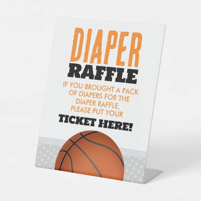 Basketball Babydusche Windelwaschmaschine Schild f (Vorderseite)