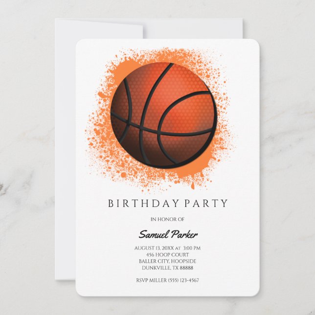 Basketball-Bachelor / Geburtstagspartysport Einladung (Vorderseite)