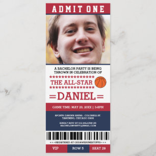 Basketball Bachelor Party Einladungen